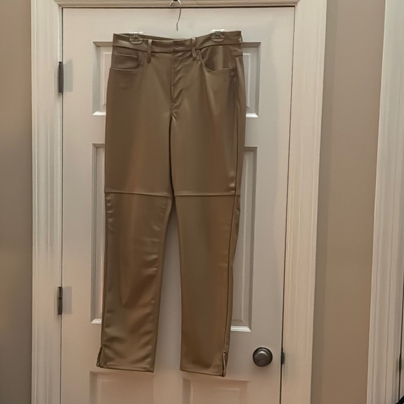 Good American Tan Boot Cut Faux leather pants (missing button) - Picture 3 of 7